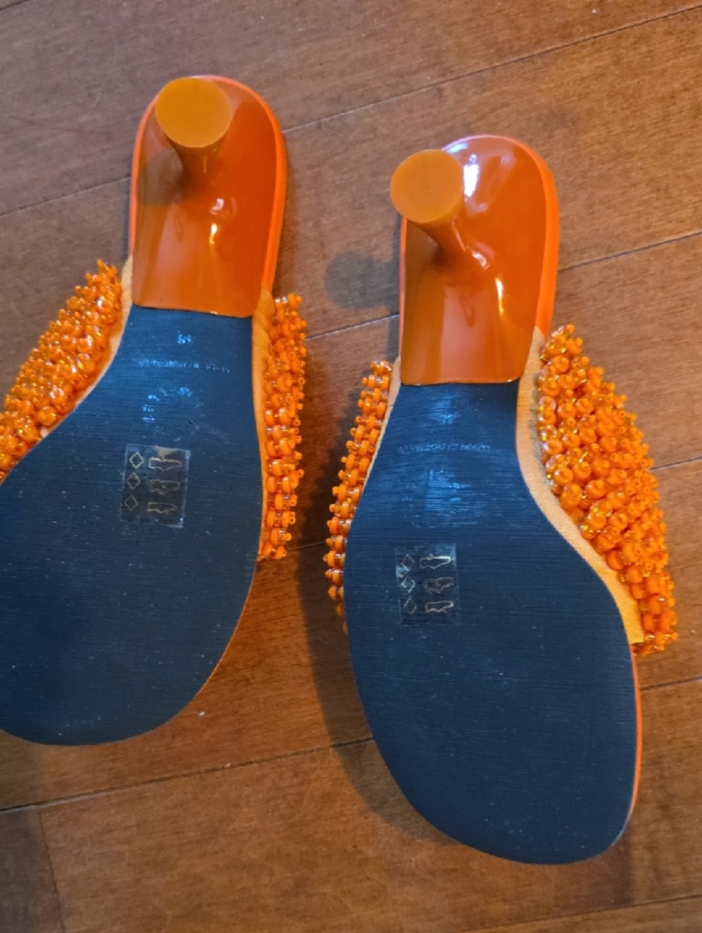 Simon Miller Orange Beaded Slide Sandals - Picture 5 of 6